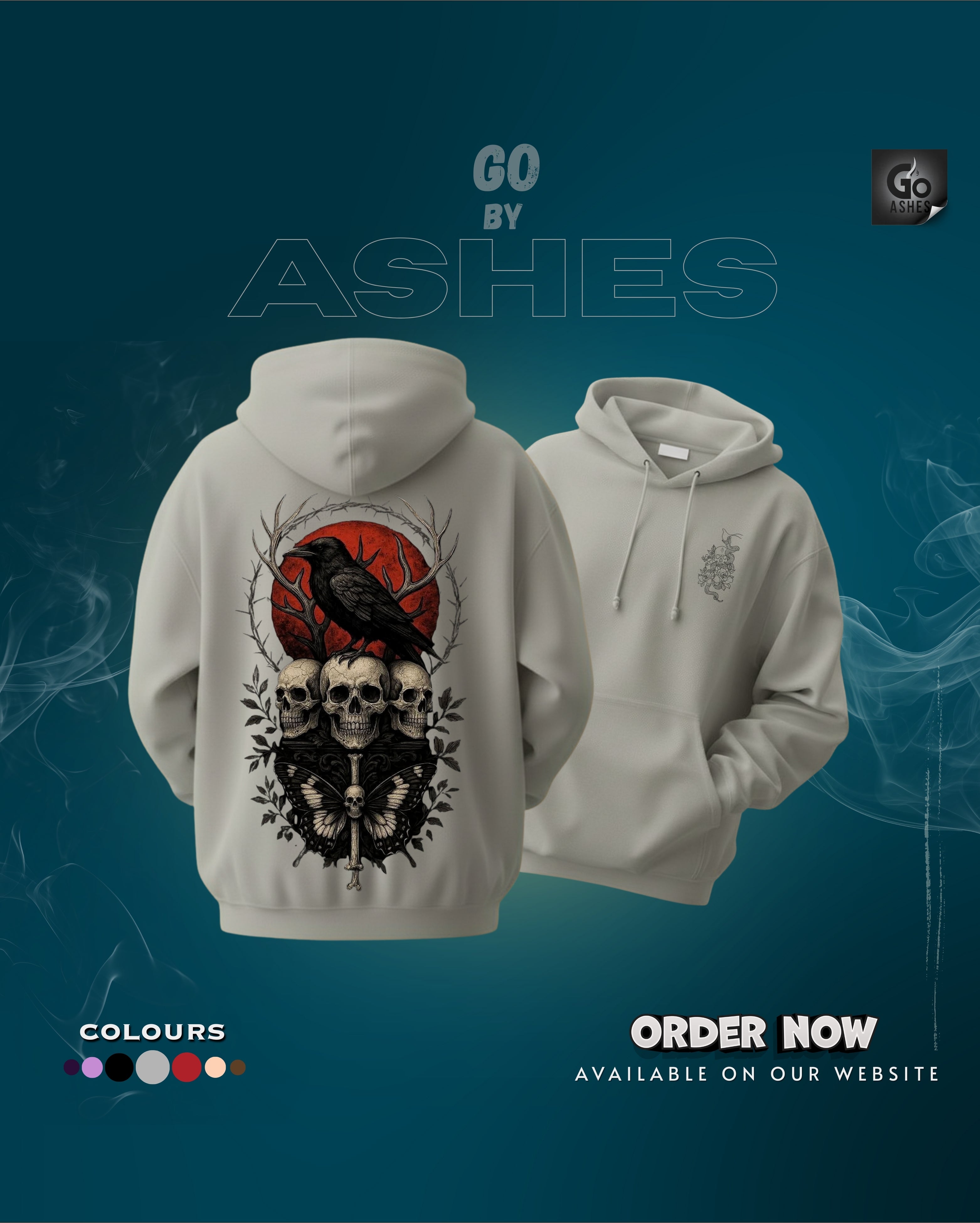 DEATH CALLER GRAPHIC PRINTED OVERSIZED HOODIE