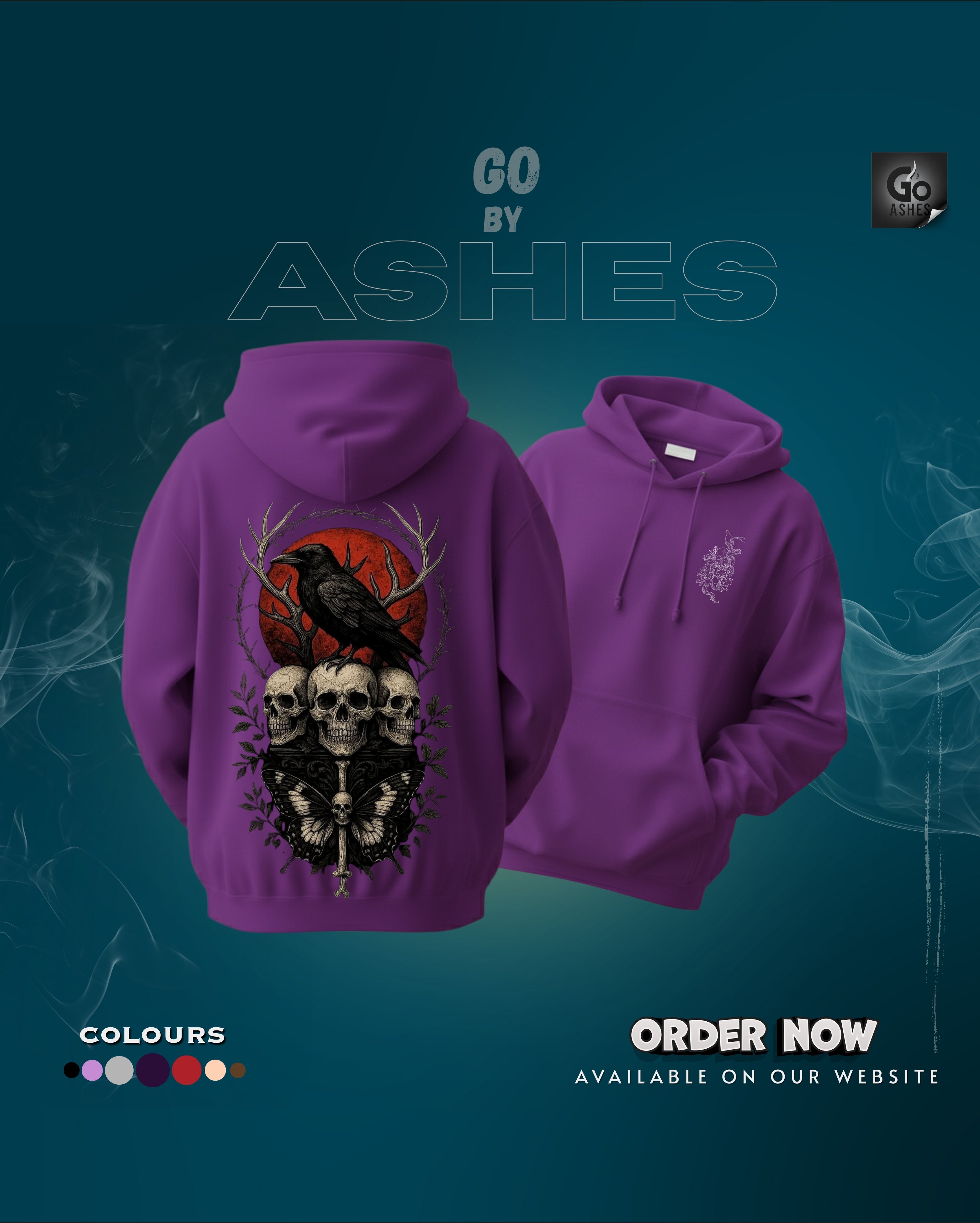 DEATH CALLER GRAPHIC PRINTED OVERSIZED HOODIE