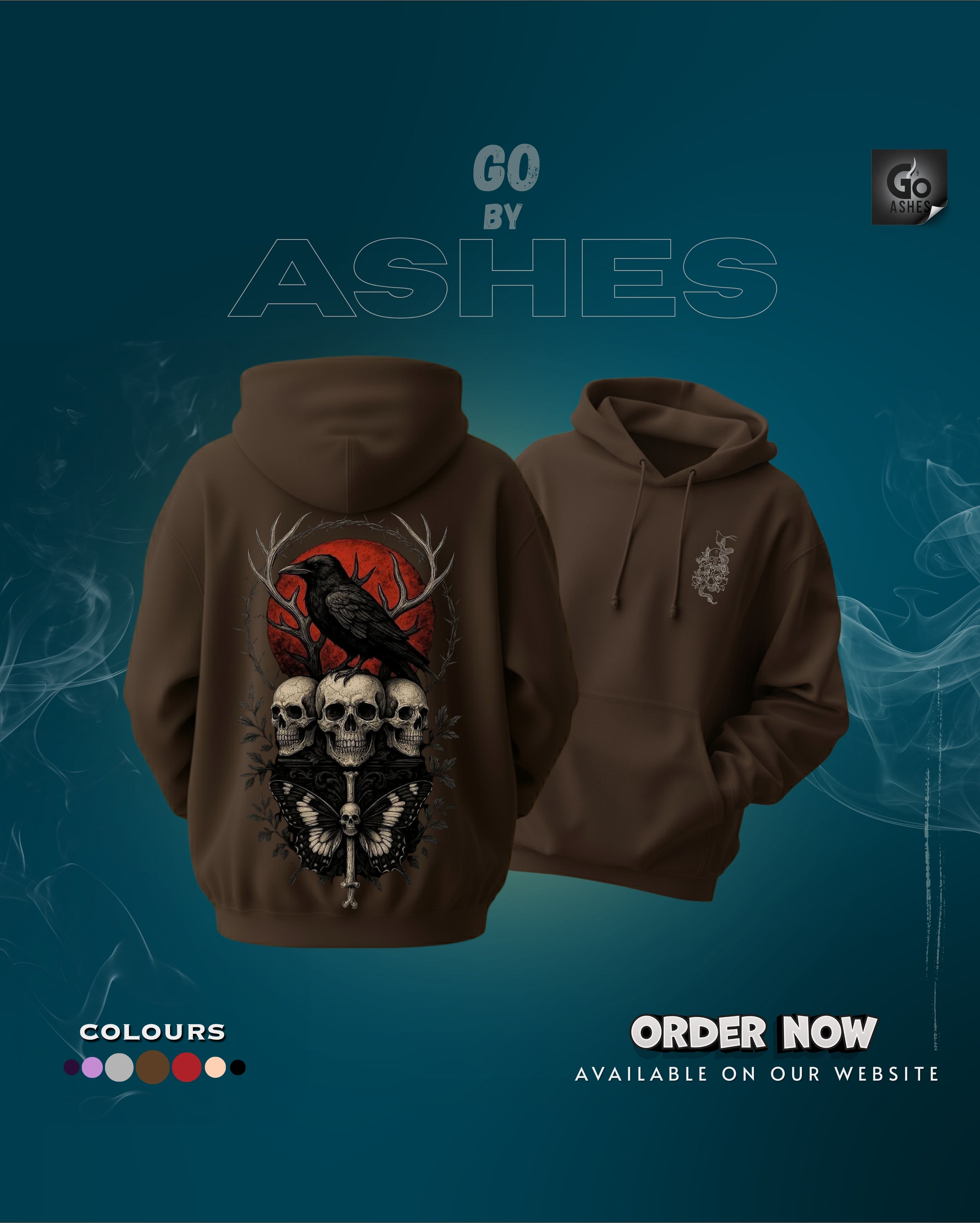 DEATH CALLER GRAPHIC PRINTED OVERSIZED HOODIE