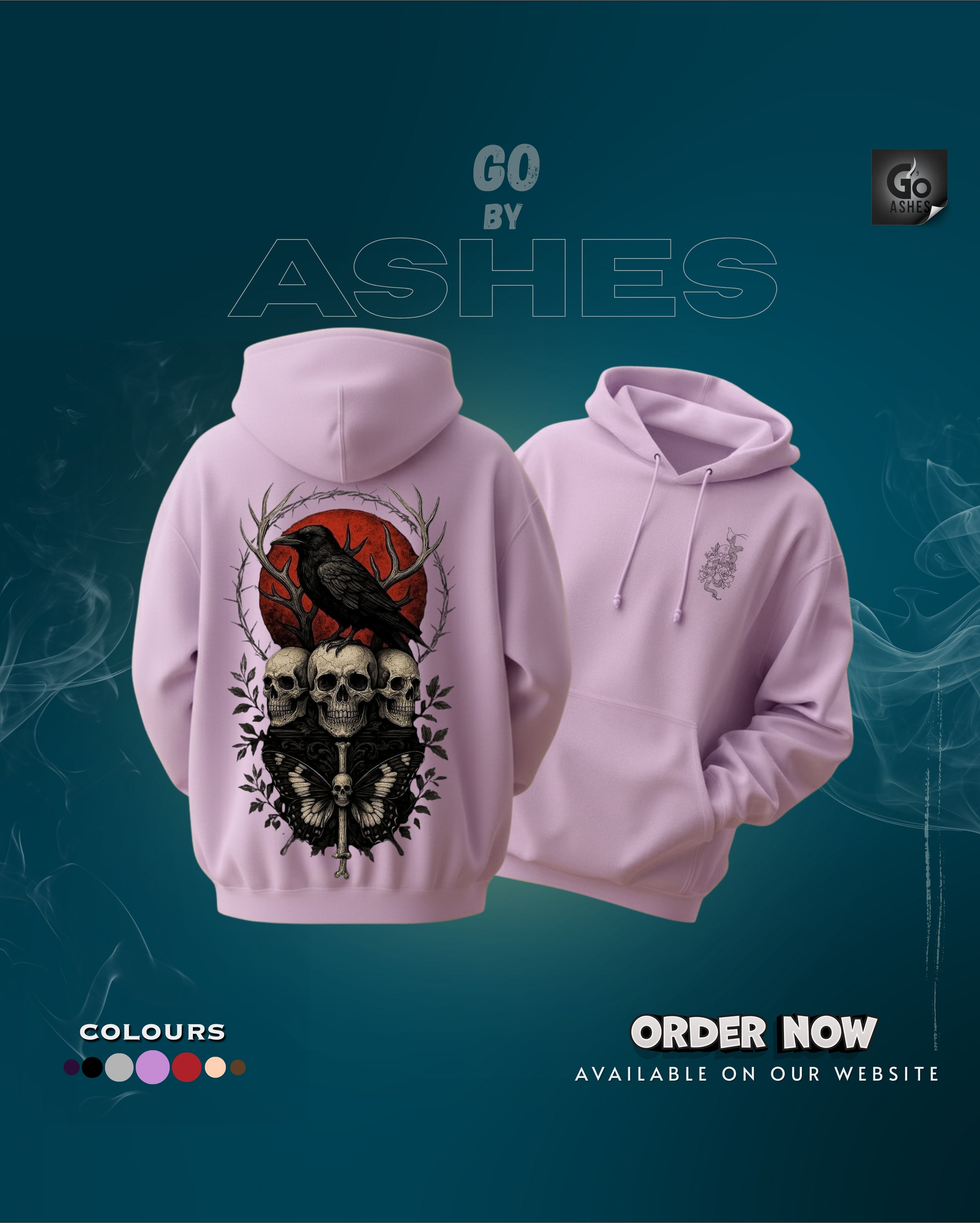 DEATH CALLER GRAPHIC PRINTED OVERSIZED HOODIE